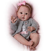 The Ashton-Drake Galleries So Truly Real Interactive Cooing Baby Doll by Sherry Miller, RealTouch Vinyl Skin, Fully Poseable, Cotton Outfit with Sweater, 03-02011-001
