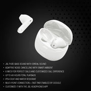 JBL Tune Flex 2 True Wireless Earbuds, Adaptive Noise Cancelling, Spatial Sound, Six Microphones, IP54 Dust and Water Resistant, Black, 48 Hours Playback