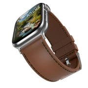 MobyFox Leather Watch Band, Premium Brown Genuine Leather, Compatible with Apple Watch Series 1-10 and Most 22mm Smartwatches, Stainless Steel Lugs, Pin-and-Tuck Buckle