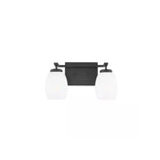 Generation Lighting 4418502-112 Catlin 2-Light Bathroom Vanity Light in Midnight Black
