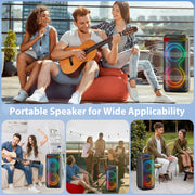 JAUYXIAN T20-T Portable Bluetooth Speaker with 2 Microphones
