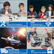 Hot Bee 2117A 6-in-1 STEM Space Solar Robot Kit for Kids, Educational Science Building Toy, Solar and Battery Powered, Ages 6 and Up
