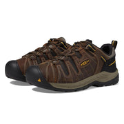 KEEN Utility Flint II Soft Toe Men's Work Shoes, Lightweight, Slip Resistant, Electrical Hazard Rated, Cascade Brown Golden Rod, 8.5 M, M-FLINT-II-SOFT