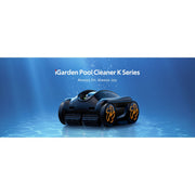 IGarden Robotic Pool Cleaner K36, Cordless Automatic Pool Vacuum Robot with Turbo Suction, Smart 3D Navigation, Touchscreen Control, Self-Parking, 220 Min Runtime, Black