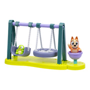 Moose Toys Bluey Turtleboy Playground Playset with Wide-Eyed Bingo and Turtleboy Figures, Interactive Swings and Spinny Ride, Multicolor, Ages 3+, 17978