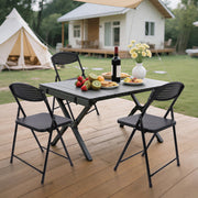 Mainstays Steel Frame Lightweight Compact Plastic Folding Chairs, Black, Set of 10