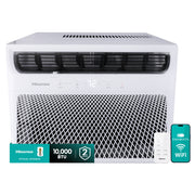 Hisense 10,000 BTU Window Air Conditioner, 550 Sq Ft Coverage, White, Remote Control, LED Display, Multi-Purpose Modes, ConnectLife App Enabled, WAW1025CW1W