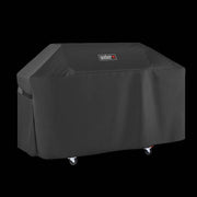 Weber Premium Grill Cover for Genesis 400 Series 4-Burner Gas Grills, Water-Resistant Black, Durable Polyester, Secure Fastening Straps, 7758