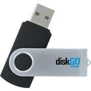 Edge Memory 8GB DiskGO C2 USB Flash Drive, Capless Swivel Design, Black, PE230791