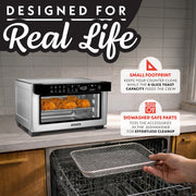 Gourmia Air Fryer Toaster Oven, 10-Quart Capacity, 12 Preset Functions, FryForce 360 Technology, Convection Mode, Stainless Steel, GTF1188SSA