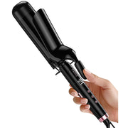 Farery 2 Inch Large Barrel Hair Curling Iron, Oil-Infused Ceramic, 9 Heat Settings, Lightweight, Black