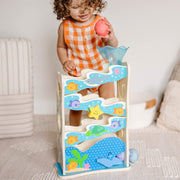 Melissa & Doug 30736 Rollables Wooden Ocean Slide Infant and Toddler Toy (5 Pieces)