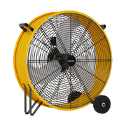 Fanniverse 30 Inch Heavy Duty Tilt Drum Fan Pro, 14000 CFM High Velocity Floor Fan, Metal Housing, Yellow, 3 Speeds, Industrial Floor Fan with Handle and Casters SF-DrumFan-1