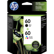 HP N9H63FN#140 60 Tri-Color/Black Ink Combo Cartridge, 2pk