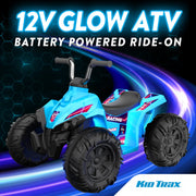 Flybar 12V Glow ATV Ride-On Toy with Bright LED Lights, Blue, Ages 3-6
