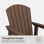 Loyalice Adirondack Swivel Glider Chair, HDPE Resin, Brown, Outdoor Patio Seating
