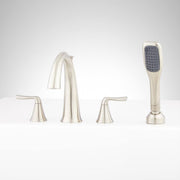 Provincetown 4-Hole Roman Tub Faucet and Hand Shower - Without Rough-In Valve - Brushed Nickel