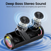 Cillso Portable Bluetooth Speaker, Bluetooth 5.4, 20W HD Stereo Sound with DSP, IPX7 Waterproof, 20H Playtime, RGB Party Lights, TWS Pairing, Blue, M17