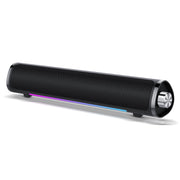 CASCHO Bluetooth Computer Speakers, Deep Bass Surround Sound, USB Powered, Colorful LED Lights, Black