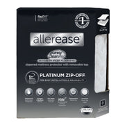 AllerEase Platinum Zip-Off Plush Top Waterproof Mattress Protector, Hypoallergenic Allergen and Bedbug Barrier, Twin, White