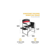 KingCamp KIN-CAM-KC1904-BR Red Folding Camping Chair Black/Red Regular