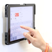 Mount-It! Universal Tablet Wall Mount Holder, Secure Steel Enclosure, Fits 9.7 to 13.1 Inch Tablets, Wall or VESA 75x75mm Mounting, Portrait or Landscape, Black, MI-3882BLK