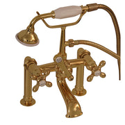 Barclay 4601-MC-CP Rim-Mounted Tub Faucet with Hand Shower, Cross Handles and 5-Inch Spout