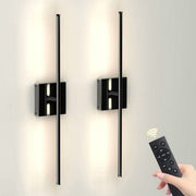 HOYOFOL Battery Operated Wall Sconces, Remote Control, 8000mAh LED Rechargeable Wall Lamp, Black Finish, Pack of 2, WL001BL-01
