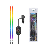 TYPE S Infinite Glow Multicolor LED Ambient Lighting, 2 x 12 in RGB Strips, Multi-Color Scan/Chase Modes, Extendable to 4 ft, 3M Adhesive, 12V Powered