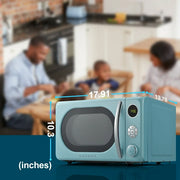 Galanz GLCMKA07BER-07 0.7 Cu ft Retro Countertop Microwave Oven, 700 Watts, Blue