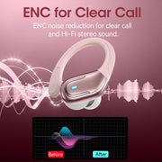 VEAT00L Wireless Earbud, Bluetooth 5.3, 80Hrs Playtime, IP7 Waterproof, ENC Noise Cancelling Mics, Gold