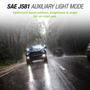 TYPE S Elevate 3.5 Inch Spot Beam Round Pod Light Set with Harness Kit, DOT/SAE J581 Approved, 4,360 Raw Lumens, Waterproof Die-Cast Aluminum, 2 Pack