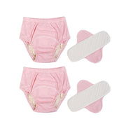 Pukitry Washable Incontinence Underwear with TPU Leakage-Proof Waterproof Area and Absorbent Inserts, Pink, Size L, Pack of 2