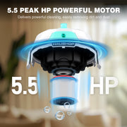 HAUSHOF 4 Gallon 5.5 Peak HP 4-in-1 Wet/Dry Upholstery Vacuum Cleaner and Blower Portable Shop Vac, Gray and White, HH25022AE