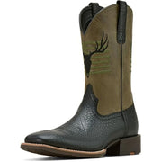 Ariat 10061231 Sport Antlers Western Boots for Men, 10.5M, Black Adobe