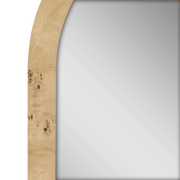Beautiful by Drew Barrymore 556375 Burlwood Arched Vanity Decorative Mirror, Matte Wood Frame, 22 in, Wall-Mount