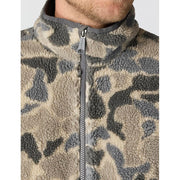 Carhartt Loose-Fit Quarter-Zip Fleece Pullover for Men - Khaki Vintage Camo - M