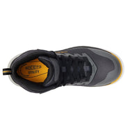 KEEN Utility Arvada Mid Height Composite Toe Work Sneakers, Breathable, Water Resistant, Oil Slip Resistant, Black Yellow, Men's 9.5 Wide, 1027652