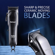 Barbasol Rechargeable Cordless Hair Clippers with Ceramic Blades, 6 Guard Combs, Adjustable Taper Lever, LCD Display, Black, CBH1-4007-SIG