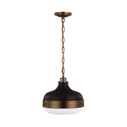 Feiss P1283PN/BS 2-Bulb Pendant, Polished Nickel/Brushed Steel Finish