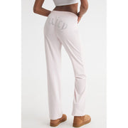 Juicy Couture OG Big Bling Womens Velour Track Pants, Soft Glow Pink, Medium, Polyester Spandex Blend, 110010762-697