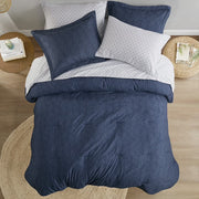 Regency Heights 5-Piece Twin/Twin XL Bed in a Bag Set, Reversible Comforter with Sheet Set and Shams, Navy Blue, Twin/Twin-XL