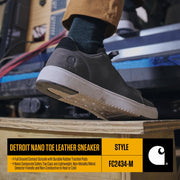 Carhartt Detroit Nano Toe Leather Work Shoe, Brown, Size 11 M, FC2434-M