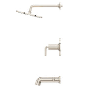 Pfister Tenet Tub and Shower Trim Package, 1.8 GPM Single Function Rain Shower Head, Brushed Nickel, LG89-8TNTK