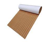 HJDECK JH-U2490-722zong+bai EVA Foam Boat Decking Sheet Faux Teak Non-Skid Self-Adhesive 94