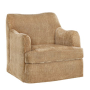 My Texas House Lauren Swivel Accent Chair, Honey Brown Polyester Fabric, 360-Degree Steel Base, Pocket Coil Seat Cushion, MT2637596600001