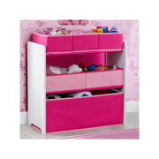 Delta Children 6 Bin Design and Store Toy Organizer, White/Pink