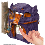 Mattel Masters of the Universe Battle for Eternia 2-in-1 Foldable Action Toy Playset with Castle Grayskull, Snake Mountain, and Exclusive Golden Armor Skeletor Figure JKN95