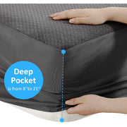 EMONIA Twin Mattress Protector Waterproof -100% Organic Cotton Soft, Breathable, Noiseless Mattress Pad Cov