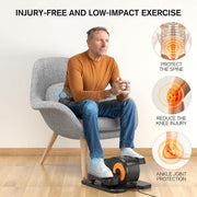 E-Shine Leisure Under Desk Elliptical with Magnetic Resistance, 3 Programs, LCD Display, Remote Control, Safety Straps, Compact Portable Leg Exerciser